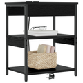 vidaXL Bedside Cabinet Black oak 41 x 31 x 51 cm Engineered wood