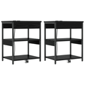 vidaXL Bedside Cabinets 2 pcs Black oak 41 x 31 x 51 cm