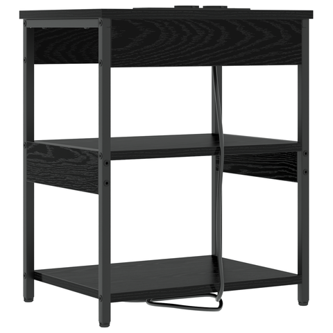 vidaXL Bedside Cabinets 2 pcs Black oak 41 x 31 x 51 cm