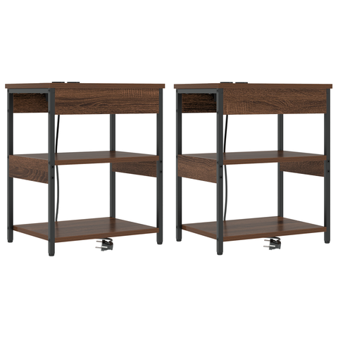vidaXL Bedside Cabinets 2 pcs Brown oak 41 x 31 x 51 cm