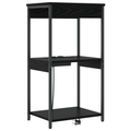 vidaXL Bedside Cabinet with Charging Station Black oak Engineered Wood