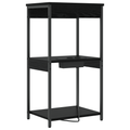 vidaXL Bedside Cabinet with Charging Station Black oak Engineered Wood