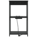 vidaXL Bedside Cabinet with Charging Station Black oak Engineered Wood