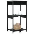 vidaXL Bedside Cabinet with Charging Station Black oak Engineered Wood