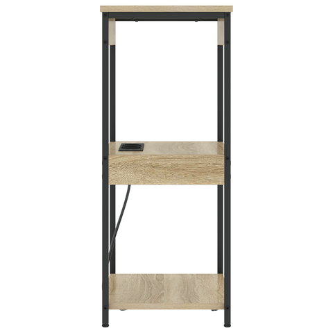 vidaXL Bedside Cabinet with Charging Station with Shelf with Storage Sonoma oak
