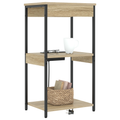 vidaXL Bedside Cabinet with Charging Station with Shelf with Storage Sonoma oak
