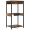vidaXL Bedside Cabinet with Charging Station with Shelf with Storage Smoked oak