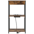 vidaXL Bedside Cabinet with Charging Station with Shelf with Storage Smoked oak
