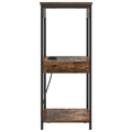 vidaXL Bedside Cabinet with Charging Station with Shelf with Storage Smoked oak