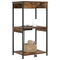 vidaXL Bedside Cabinet with Charging Station with Shelf with Storage Smoked oak