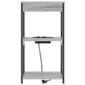 vidaXL Bedside Cabinet with Charging Station with Shelf with Storage Grey sonoma