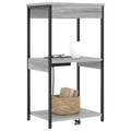vidaXL Bedside Cabinet with Charging Station with Shelf with Storage Grey sonoma