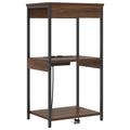 vidaXL Bedside Cabinet with Charging Station Brown oak Engineered Wood