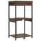 vidaXL Bedside Cabinet with Charging Station Brown oak Engineered Wood
