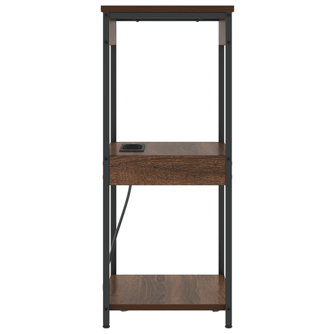 vidaXL Bedside Cabinet with Charging Station Brown oak Engineered Wood