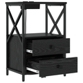 vidaXL Bedside Cabinet with Charging Station 2 pcs Black oak