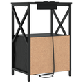 vidaXL Bedside Cabinet with Charging Station 2 pcs Black oak