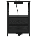vidaXL Bedside Cabinet with Charging Station 2 pcs Black oak