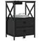 vidaXL Bedside Cabinet with Charging Station 2 pcs Black oak