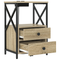 vidaXL Bedside Cabinet with Charging Station 2 pcs Sonoma oak