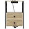 vidaXL Bedside Cabinet with Charging Station 2 pcs Sonoma oak