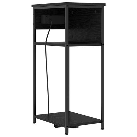 vidaXL Bedside Cabinet Black oak 28.1 x 40.9 x 75 cm Engineered wood