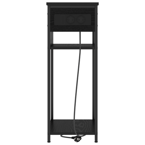vidaXL Bedside Cabinet Black oak 28.1 x 40.9 x 75 cm Engineered wood