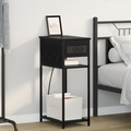 vidaXL Bedside Cabinet Black oak 28.1 x 40.9 x 75 cm Engineered wood