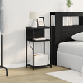 vidaXL Bedside Cabinet Black oak 28.1 x 40.9 x 75 cm Engineered wood