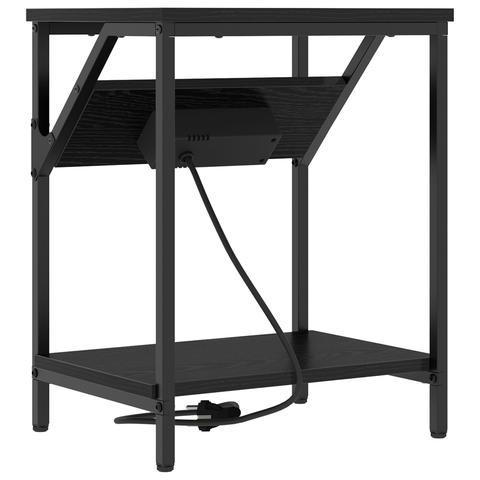 vidaXL Bedside Cabinets 2 pcs Black oak Engineered wood