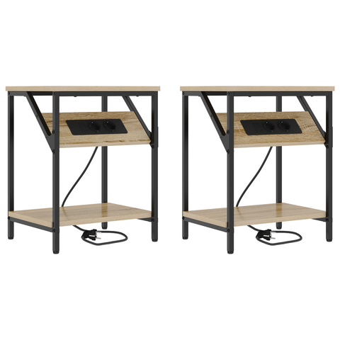 vidaXL Bedside Cabinets 2 pcs Sonoma oak Engineered wood