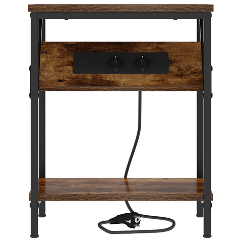 vidaXL Bedside Cabinet Smoked oak Engineered wood