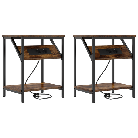vidaXL Bedside Cabinets 2 pcs Smoked oak Engineered wood