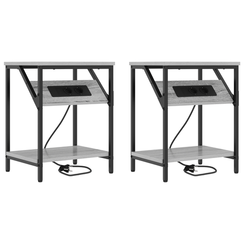 vidaXL Bedside Cabinets 2 pcs Grey sonoma Engineered wood