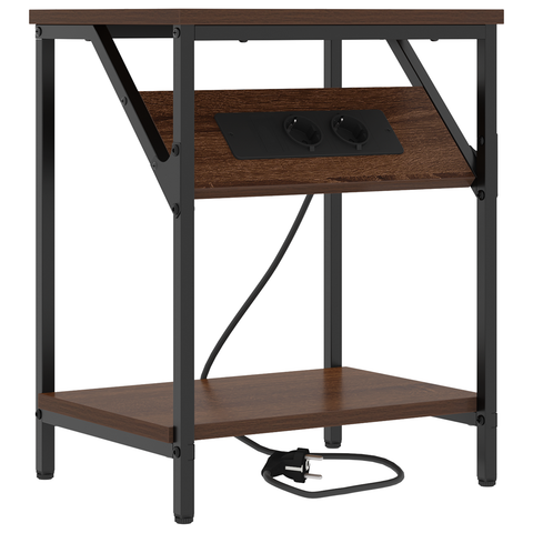 vidaXL Bedside Cabinet Brown oak Engineered wood