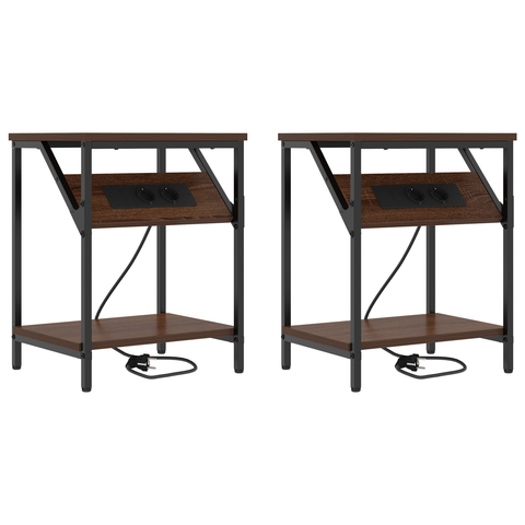 vidaXL Bedside Cabinets 2 pcs Brown oak Engineered wood