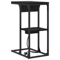 vidaXL Bedside Table Black oak 41.5 x 26 x 60.5 cm Engineered wood