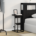 vidaXL Bedside Table Black oak 41.5 x 26 x 60.5 cm Engineered wood
