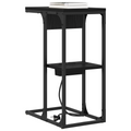 vidaXL Bedside Table Black oak 41.5 x 26 x 60.5 cm Engineered wood