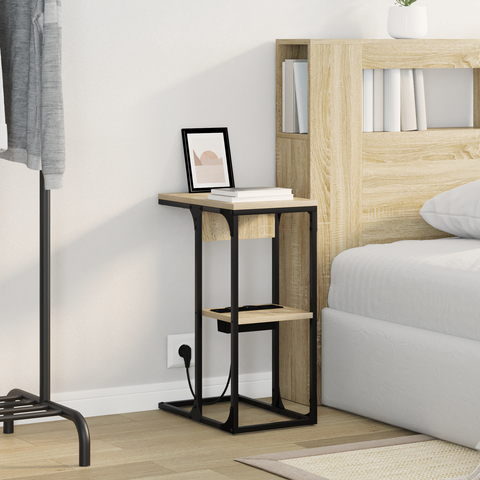 vidaXL Bedside Table Sonoma oak 41.5 x 26 x 60.5 cm Engineered wood