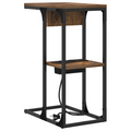 vidaXL Bedside Table Smoked oak 41.5 x 26 x 60.5 cm Engineered wood