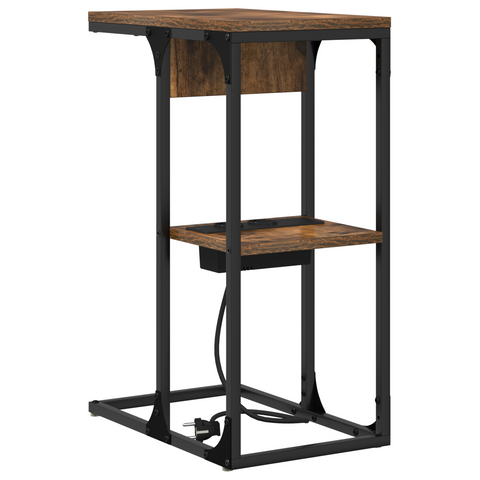 vidaXL Bedside Table Smoked oak 41.5 x 26 x 60.5 cm Engineered wood