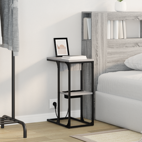 vidaXL Bedside Table Grey sonoma 41.5 x 26 x 60.5 cm Engineered wood