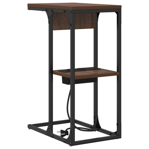 vidaXL Bedside Table Brown oak 41.5 x 26 x 60.5 cm Engineered wood