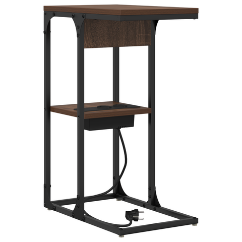 vidaXL Bedside Table Brown oak 41.5 x 26 x 60.5 cm Engineered wood
