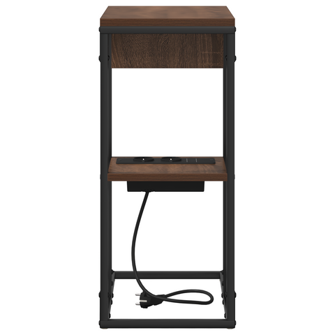 vidaXL Bedside Table Brown oak 41.5 x 26 x 60.5 cm Engineered wood