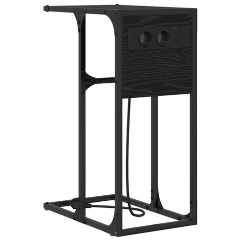 vidaXL Bedside Table Black oak 41.5 x 26 x 60.5 cm Engineered wood