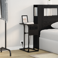 vidaXL Bedside Table Black oak 41.5 x 26 x 60.5 cm Engineered wood