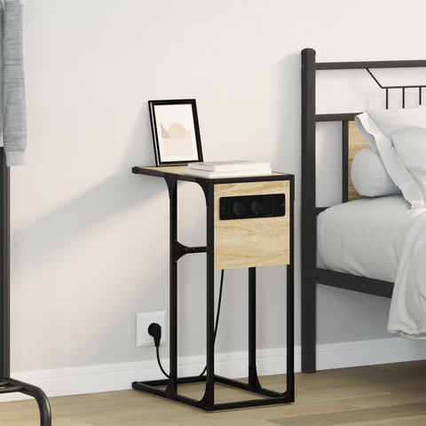 vidaXL Bedside Table Sonoma oak 41.5 x 26 x 60.5 cm Engineered wood