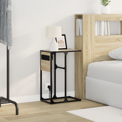 vidaXL Bedside Table Sonoma oak 41.5 x 26 x 60.5 cm Engineered wood